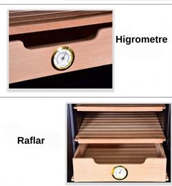 Quantoro QCC-52-B Elektronik Nemlendirme & Soğutmalı Gümüş Puro Dolabı