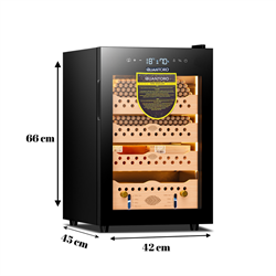 Quantoro QCC-60 Elektronik Nemlendirme & Soğutmalı Siyah Puro Dolabı