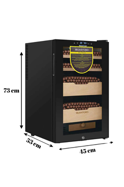 Quantoro QCC-8 Elektronik Nemlendirme & Soğutmalı Siyah Puro Dolabı - QTR-008