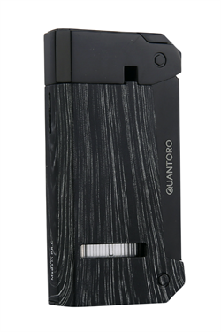 Quantoro Tek Torch Pürmüz Delicili Siyah Ahşap Desenli Metal Puro Çakmağı