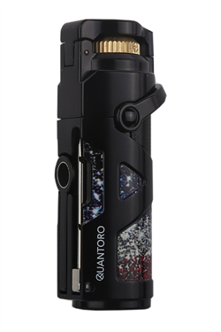 Quantoro Tek Torch Pürmüz Delicili/İğneli Siyah Metal Puro Çakmağı