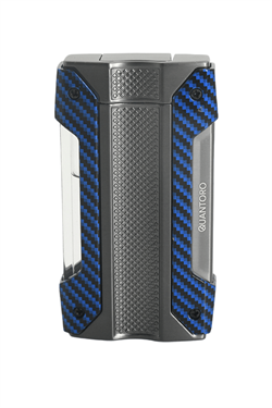 Quantoro Tek Torch Pürmüz Gunmetal Mavi-Karbon Metal Puro Çakmağı