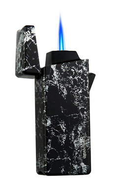 Quantoro Tek Torch Pürmüz Siyah Desenli Metal Puro Çakmağı