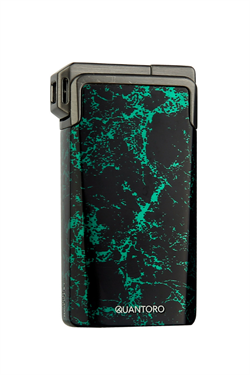 Quantoro Tek Torch Pürmüz / Soft Flame Yeşil Desenli Metal Puro Çakmağı