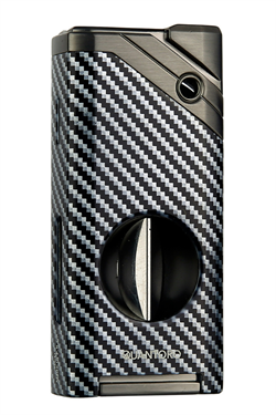 Quantoro Tek Torch Pürmüz V-Cut Siyah Karbon Metal Puro Çakmağı