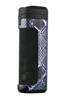 Quantoro Üç Torch Pürmüz Delicili Mavi Desenli Metal Puro Çakmağı