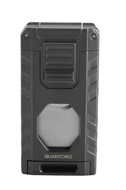 Quantoro Üç Torch Pürmüz Easy S/İğneli/Delicili Gunmetal Metal Puro Çakmağı