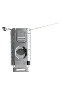 Quantoro Üç Torch Pürmüz Easy S/İğneli/Delicili Gümüş Metal Puro Çakmağı