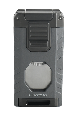 Quantoro Üç Torch Pürmüz Easy S/İğneli/Delicili Kırık Gümüş Metal Puro Çakmağı