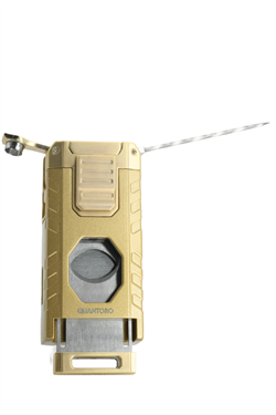 Quantoro Üç Torch Pürmüz Easy S/İğneli/Delicili Gold Metal Puro Çakmağı