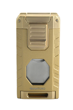 Quantoro Üç Torch Pürmüz Easy S/İğneli/Delicili Gold Metal Puro Çakmağı