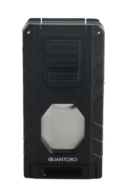 Quantoro Üç Torch Pürmüz Easy S/İğneli/Delicili Siyah Metal Puro Çakmağı