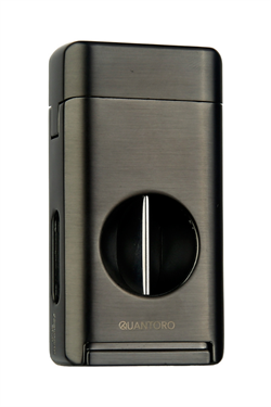 Quantoro Üç Torch V Kesicili Gunmetal Metal Puro Çakmağı