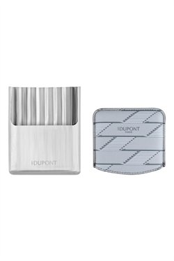 S.T. Dupont Coated Canvas Monogram Parlak Gri Deri Cigarillo Kılıfı 183180