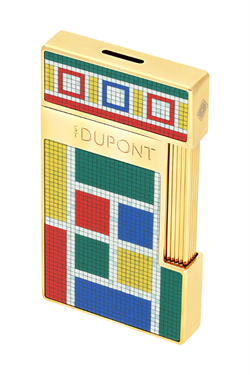 S.T. Dupont Casablanca Slimmy Mozaik Desenli Çakmak Kesici Küllük Premium Üçlü Puro Seti - ST-CSB-002