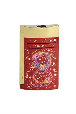 S.T. Dupont Maxijet Burgundy/Gold Year of The Dragon Puro Çakmağı 20176 - TR6655