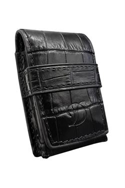 S.T. Dupont Crocodile Siyah Deri Ligne 2 Çakmak Kılıfı - TR9199