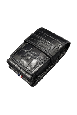 S.T. Dupont Crocodile Siyah Deri Ligne 2 Çakmak Kılıfı - TR9199