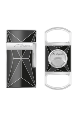 S.T. Dupont Fire x Black Siyah Çakmak Kesici İkili Puro Seti - ST-FRX-002