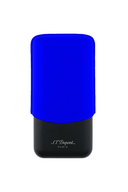 S.T. Dupont Neon Mavi-Siyah Üçlü Deri Puro Kılıfı 183416 - TR7482