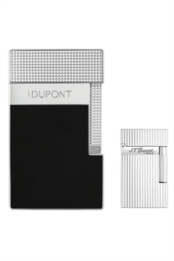 S.T. Dupont Siyah Gümüş Tek Torch & Soft Flame Masa Tipi Puro Çakmağı T20101