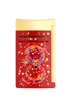 S.T. Dupont Maxijet Burgundy/Gold Year of The Dragon Puro Çakmağı 20176 - TR6655
