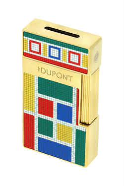 S.T. Dupont Casablanca Mozaik Desenli Çakmak Kesici Küllük Premium Üçlü Puro Seti - ST-CSB-001