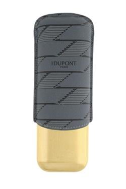 S.T. Dupont Coated Canvas Monogram Siyah İkili Deri Puro Kılıfı 183479