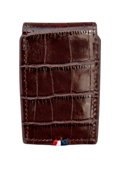 S.T. Dupont Crocodile Kahverengi Deri Ligne 2 Çakmak Kılıfı - TR9198
