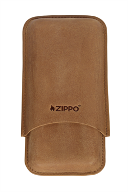 Zippo Açık Kahverengi Üçlü Deri Puro Kılıfı TRM4015