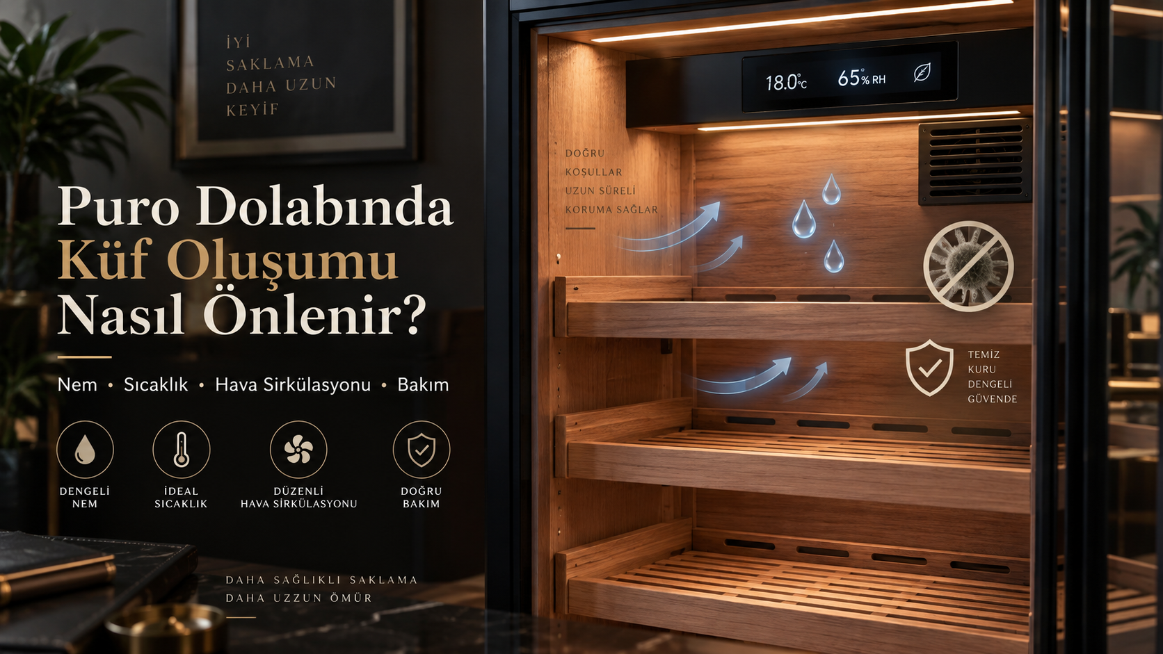puro dolabında küf,puro dolabı küf oluşumu,puro dolabı bakımı,puro dolabı nem oranı,ideal puro dolabı nemi,humidor küf,humidorda küf,humidor bakımı,humidor nem oranı,elektronik puro dolabı,elektronik puro dolabı bakımı,puro dolabı sıcaklığı,puro dolabı nem ayarı,higrometre,dijital higrometre,puro nem ölçer,puro nemlendirici,humidor temizliği,puro dolabı temizliği,İspanyol sedir,nem kontrolü,hava sirkülasyonu,puro saklama koşulları