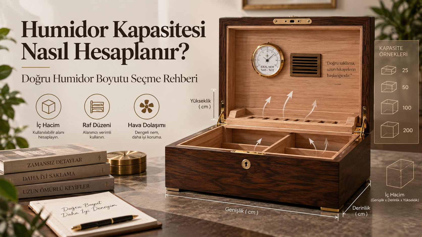 humidor kapasitesi,humidor kapasitesi nasıl hesaplanır,humidor kaç puro alır,humidor nasıl seçilir,humidor boyutu,humidor ölçüleri,50 kapasiteli humidor,100 kapasiteli humidor,büyük humidor,küçük humidor,masaüstü humidor,humidor modelleri,puro kutusu kapasitesi,ring ölçüsü,ring gauge,elektronik puro dolabı,kabin humidor,humidor iç hacmi,humidor raf düzeni,humidor satın alma rehberi