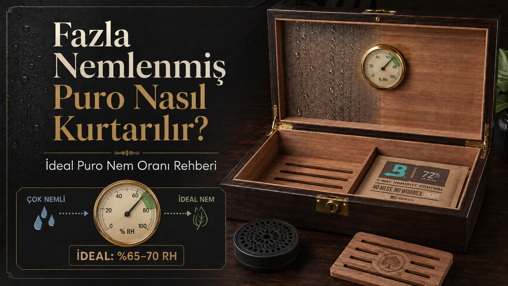 fazla nemlenmiş puro,fazla nemlenmiş puro nasıl kurtarılır,ideal puro nem oranı,puro nem oranı kaç olmalı,humidor nemi kaç olmalı,humidor nemi nasıl düşürülür,nemli puro nasıl anlaşılır,puro kurutma,kuru kutulama,dry boxing,puro saklama koşulları,humidor ayarı,dijital nem ölçer,puro küflenir mi,humidor bakımı,puro nemlendirme,yüzde 69 nem,yüzde 72 nem,aşırı nemli humidor,puro saklama rehberi