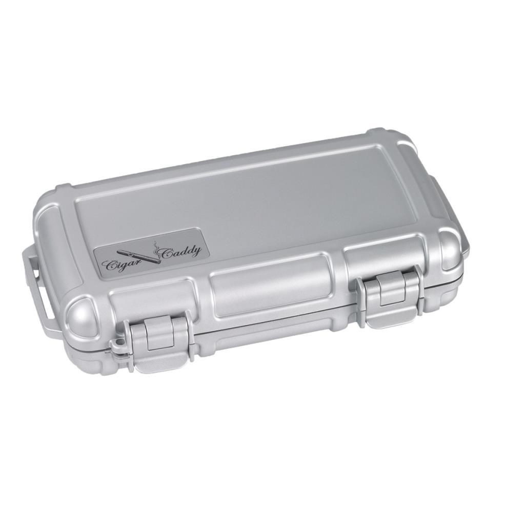 Cigar Caddy 5 Gümüş Travel Humidor Puro Kutusu TR1597