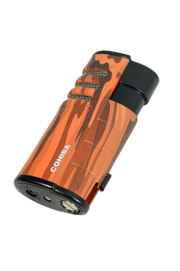 Cohiba 3 Torch Pürmüz Delicili Kamuflaj Desenli Kahverengi Puro Çakmağı