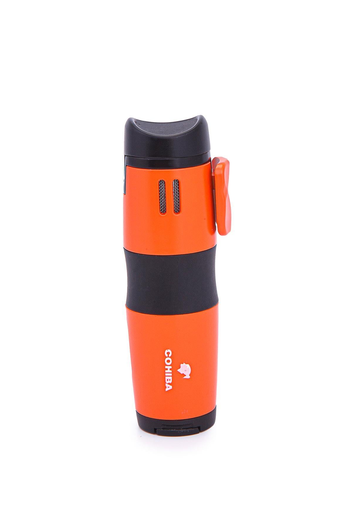 Cohiba 3 Torch Pürmüz Turuncu-Siyah Metal Puro Çakmağı