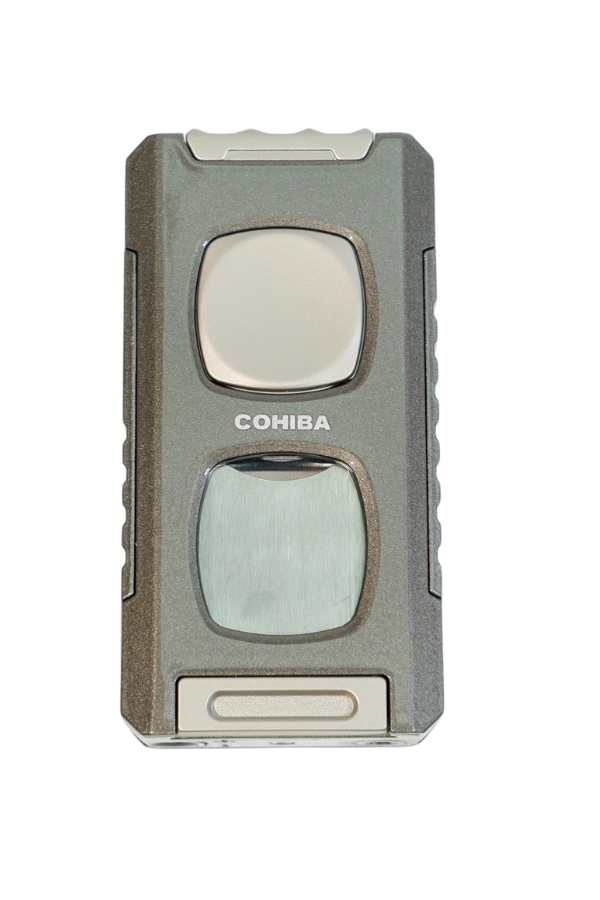 Cohiba Çift Torch Pürmüz Kesici & Delici & İğneli Füme Metal Puro Çakmağı