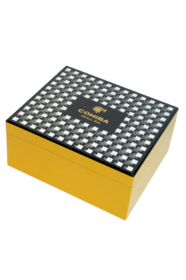 Cohiba Sarı Nokta Desenli Sedir Humidor Puro Kutusu - TR9820