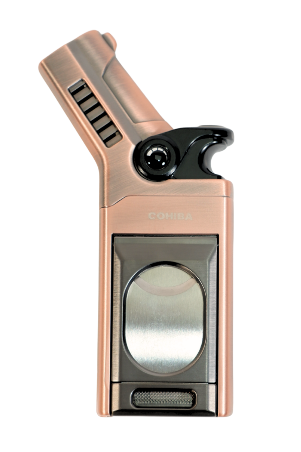 Cohiba Tek Torch Pürmüz Dahili S-V Cut & İğneli Bronz Metal Puro Çakmağı