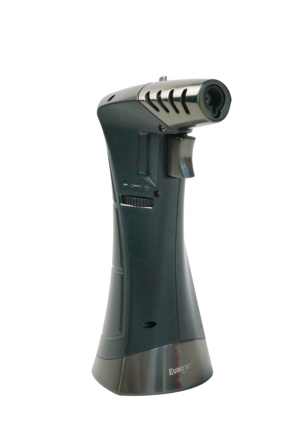 Eurojet Tek Torch Pürmüz & Soft Flame Siyah-Gümüş Metal Puro Çakmağı