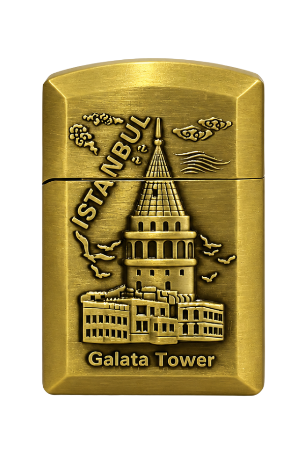 Hunter Soft Flame İstanbul Galata Kulesi Design Gold Çakmak ACK022