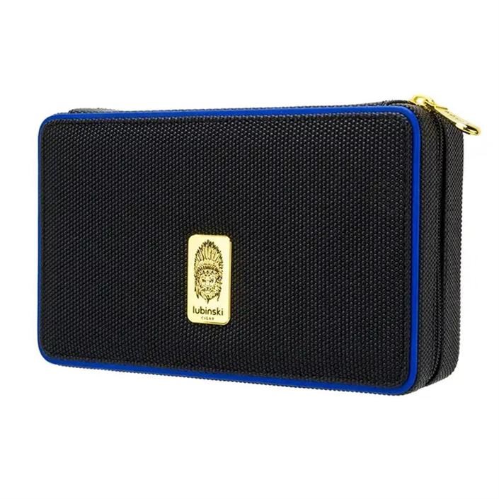 Lubinski Deri-Silikon Seyahat Puro Çantası Humidor Siyah/Lacivert LB-615