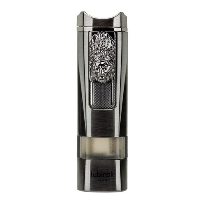 Lubinski Lion Sehpalı Delicili Tek Torch Puro Çakmağı Gunmetal LB-101