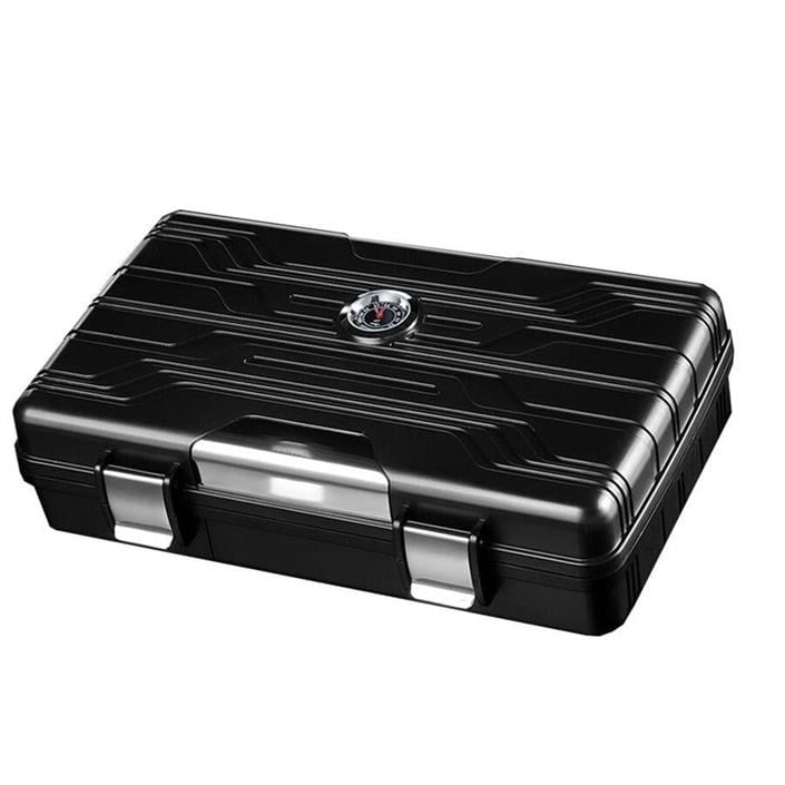 Lubinski Seyahat Tipi Puro Kutusu Humidor Siyah-Gümüş(10Cigar) LB-626