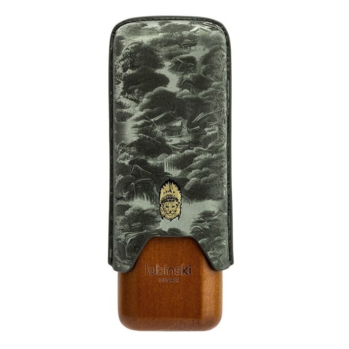 Lubinski Special Edt. Mikrofiber Deri İkili Sedirli Puro Kılıfı - Green(62 Ring) LB-501