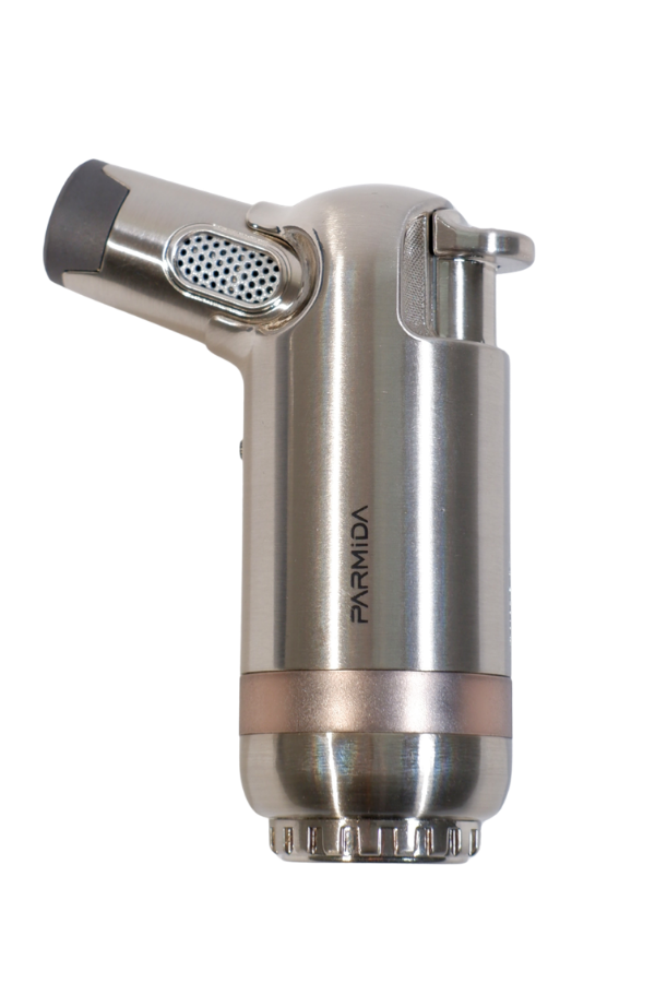 Parmida 3 Torch Pürmüz Gümüş Masa Tipi Metal Puro Çakmağı