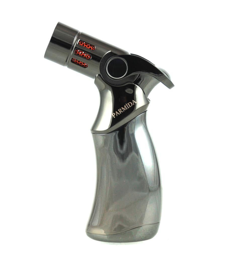 Parmida Dört Torch Pürmüz Gümüş Masa Tipi Puro Çakmağı