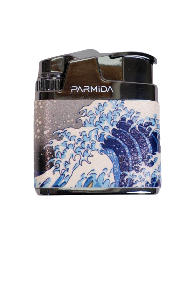 Parmida Tek Torch Pürmüz Deniz Desenli Çok Renkli Metal Puro Çakmağı