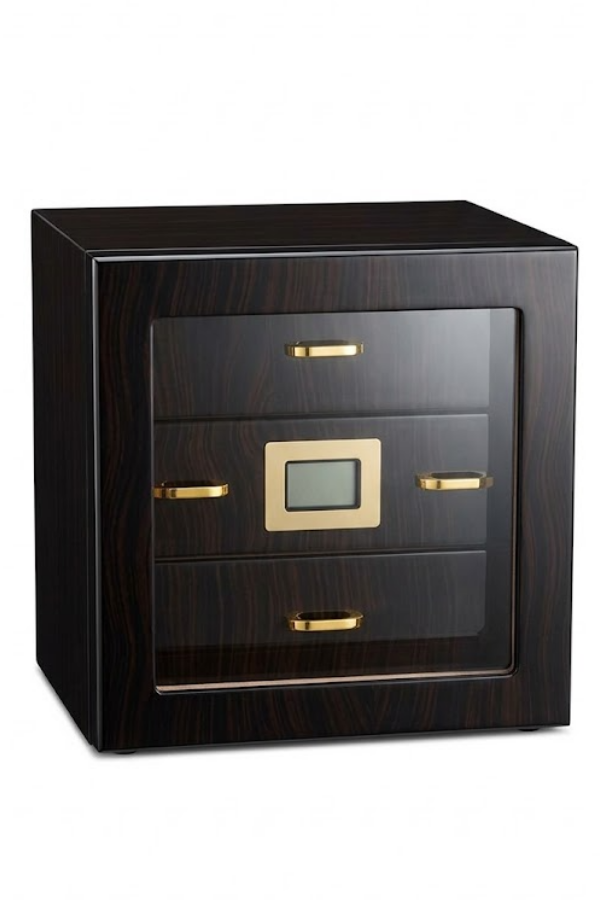 PremiumQuality Arica 3 Çekmeceli Kahverengi Sedir Humidor Puro Kutusu