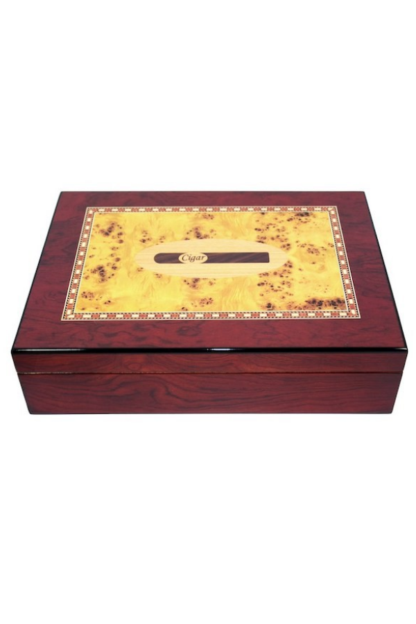 PremiumQuality Fortaleza Kahverengi Sedir Humidor Puro Kutusu